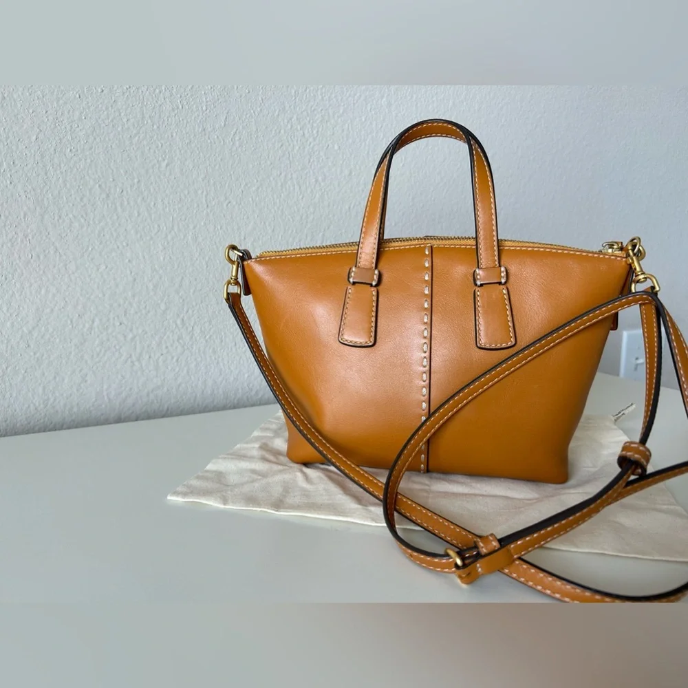 Tory Burch Squash Smooth Leather Mini McGraw Satchel - Picture 5 of 13